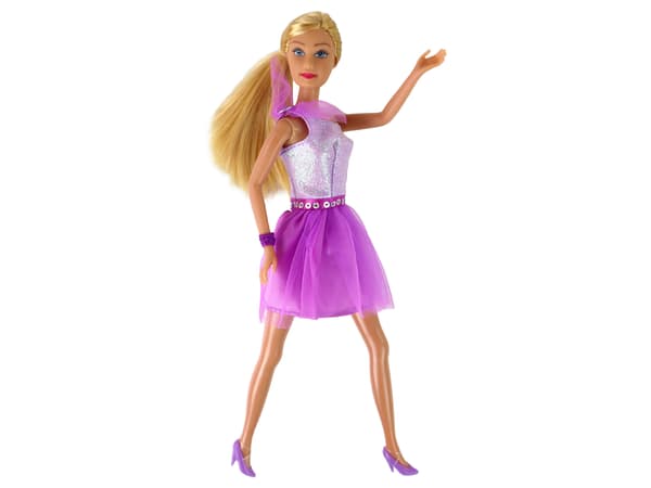 Lucy Doll Lila Glitter Klänning Set Skor
