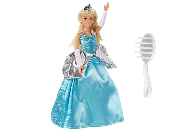 Anlily Doll Winter Princess Sininen mekko, pitkät vaaleat hiukset