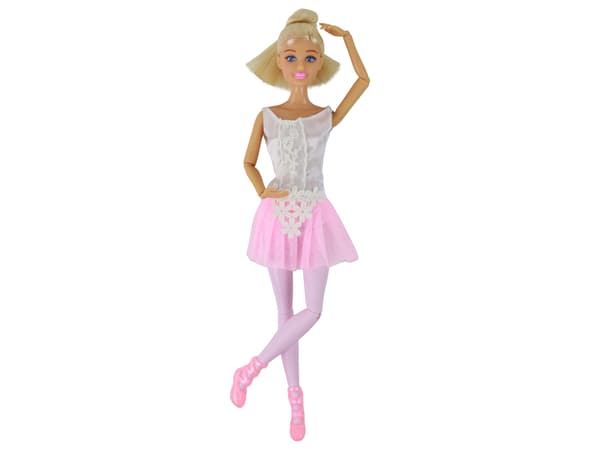 Barndocka Anlily Ballerina Dancer Statyett Bulle Rosa Klänning