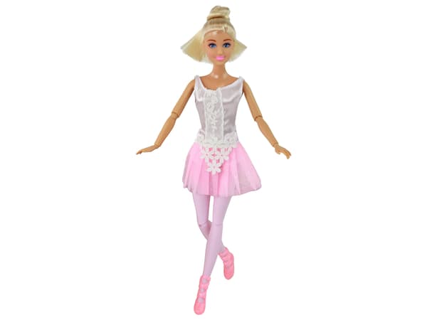 Barndocka Anlily Ballerina Dancer Statyett Bulle Rosa Klänning