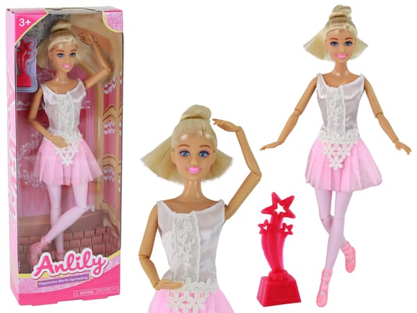 Barndocka Anlily Ballerina Dancer Statyett Bulle Rosa Klänning