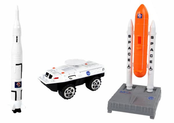 Sæt med figurer Space Truck Rocket 15 El.