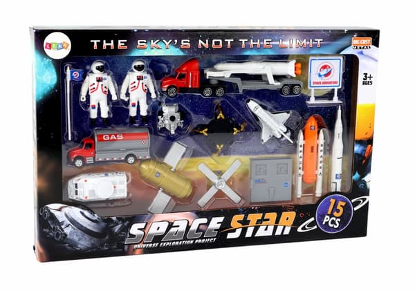 Sæt med figurer Space Truck Rocket 15 El.