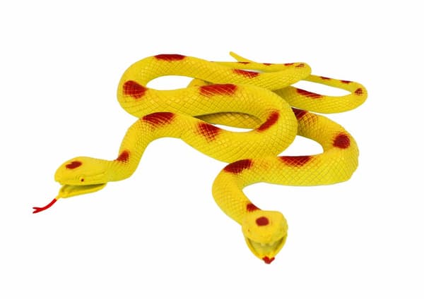 Artificiell gummi Snake Gul med röda fläckar Strukturell