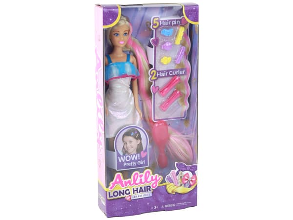 Anlily Dolls pitkät vaaleat hiukset kampausmuotoilu