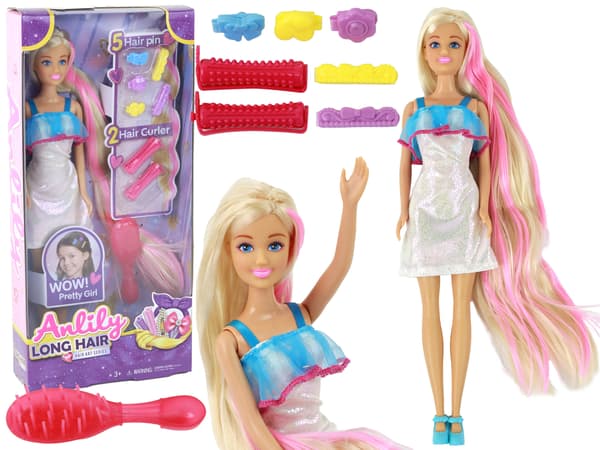 Anlily Dolls pitkät vaaleat hiukset kampausmuotoilu