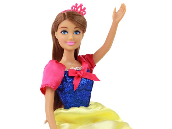 Barndocka Anlily Princess Långt mörkt hår Gul klänning