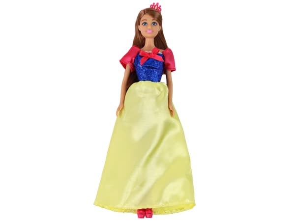 Barndocka Anlily Princess Långt mörkt hår Gul klänning