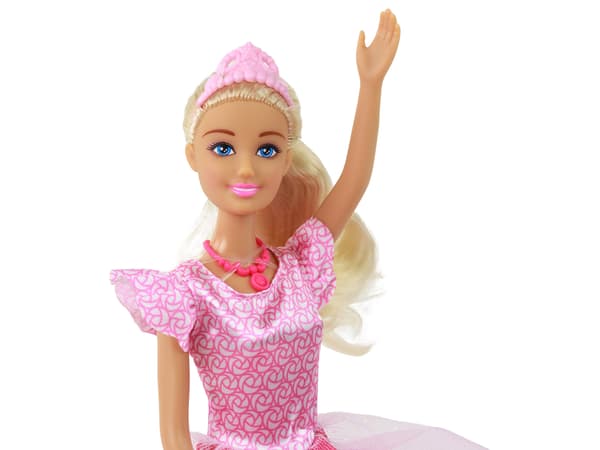 Børnedukke Anlily Princess Langt Blondt Hår Tiara Pink Kjole