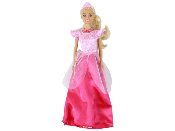 Børnedukke Anlily Princess Langt Blondt Hår Tiara Pink Kjole