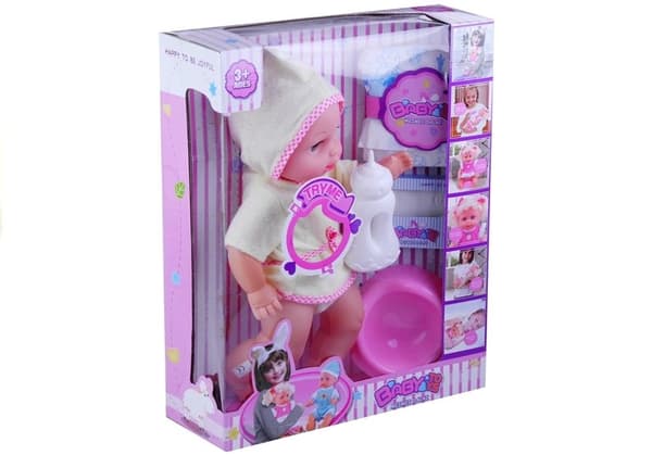 Babydukke i badekåbeflaske Potty Pampers spil