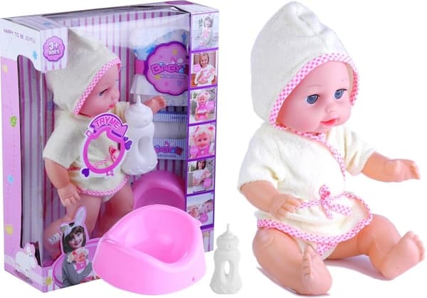 Babydukke i badekåbeflaske Potty Pampers spil