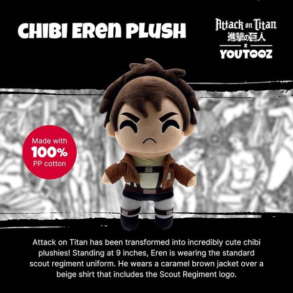 Youtooz Angreb På Titan Teddy Eren Chibi 23 Cm