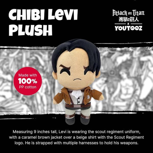 Youtooz Hyökkäys Titan Teddyä Vastaan Levi Chibi 23 Cm