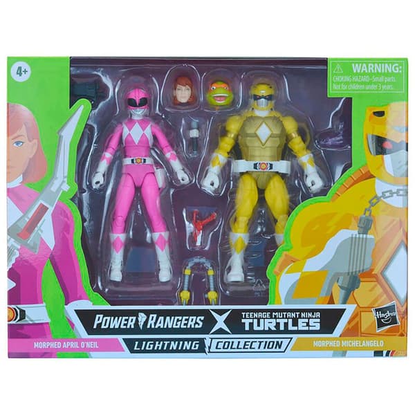 Power Rangers Teenage Mutant Ninja Turtles April O´neil Og Michelangelo 15 Cm Flerfarvet