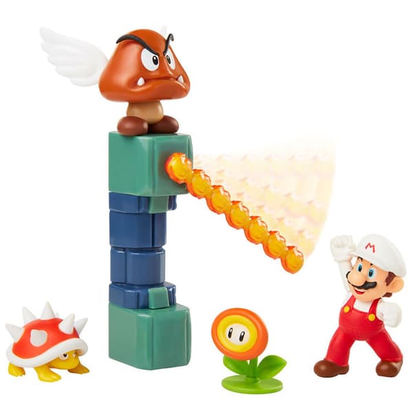 Jakks Pacific Super Mario Bros Diorama Lava Castle Orange
