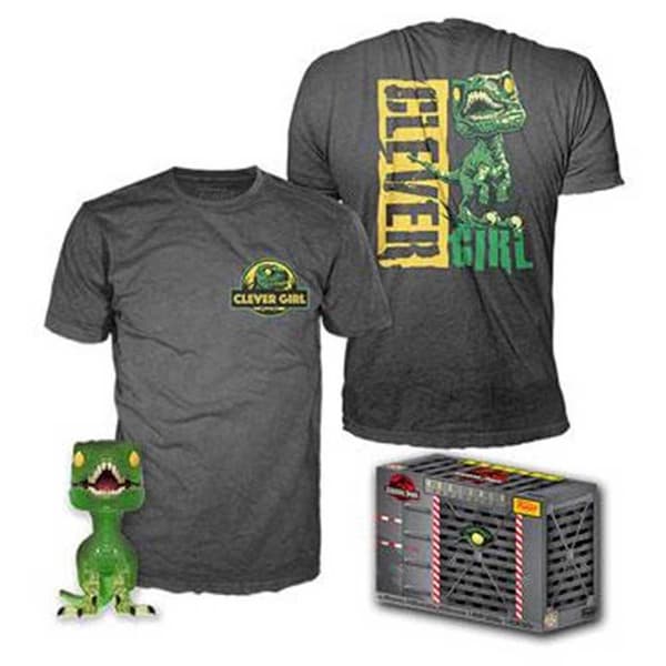 Funko Og Kortærmet T-shirt Jurassic Park Clever Raptor Pop 9 Cm Flerfarvet L