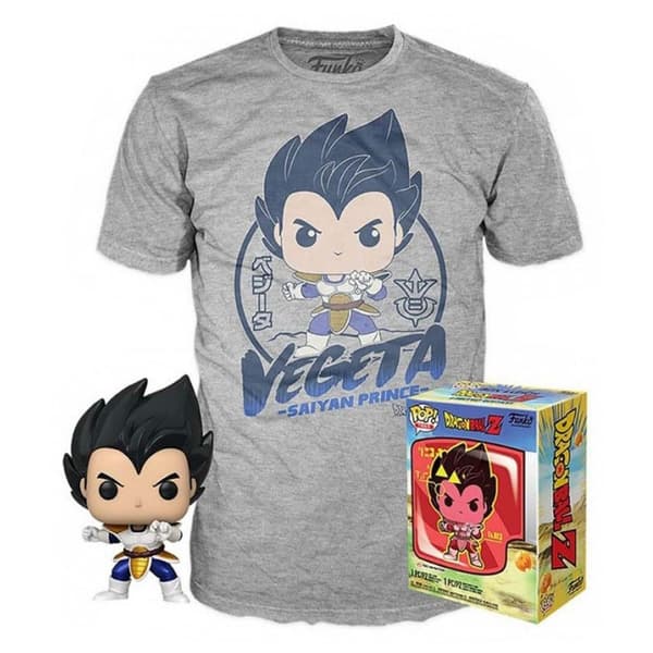 Funko Och Kortärmad T-shirt Dragon Ball Z Vegeta Pop Grå S