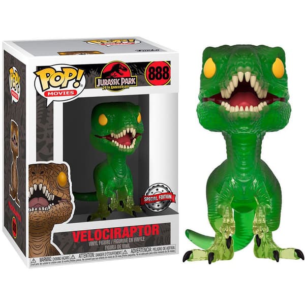 Funko Og Kortærmet T-shirt Eksklusiv Jurassic Park Velociraptor Pop Flerfarvet M