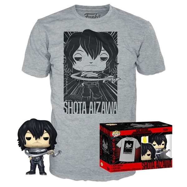 Funko My Hero Academia Pop Och Kortärmad T-shirt Shota Aizawa Svart XL
