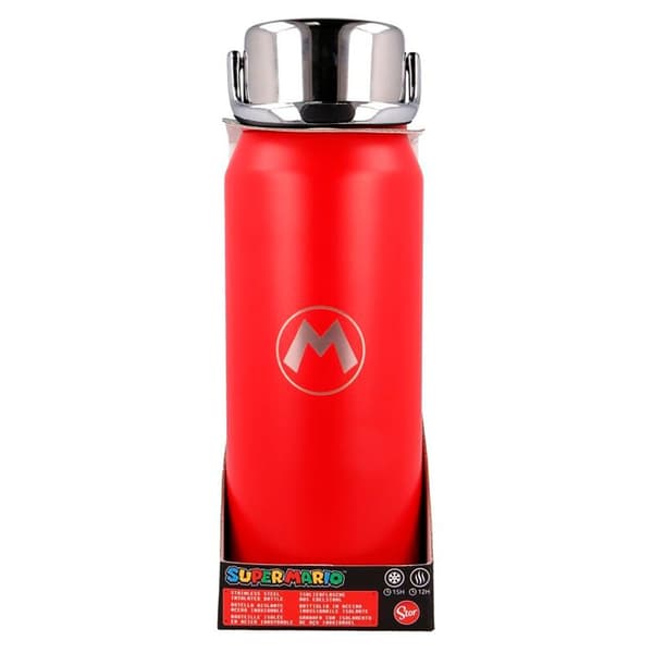 Stor Super Termospullo Mario Bros 505ml Hopeinen