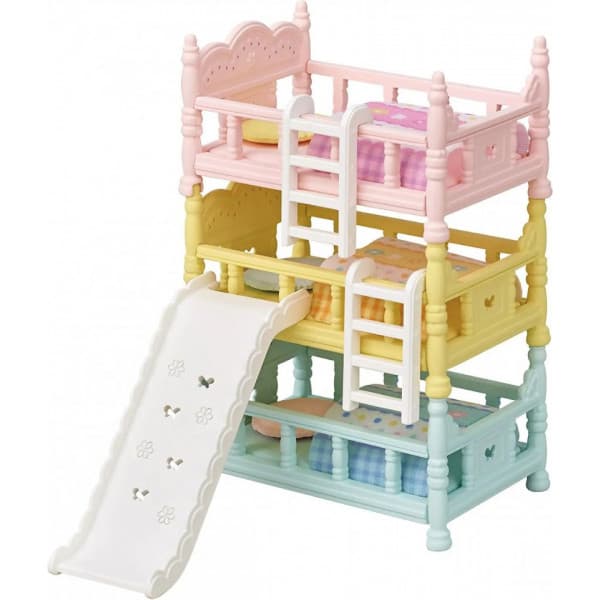 Sylvanian Families - Kolmoiskerrossänky liukumäellä