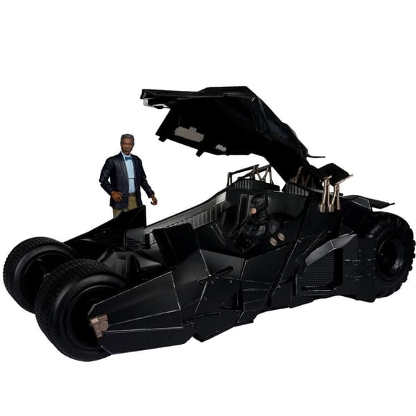Mcfarlane Toys Dc Multiverse Tumbler -ajoneuvo Lucuis Fox -figuurilla The Dark Knight Gold Label