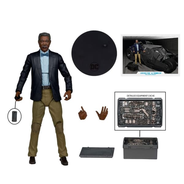 Mcfarlane Toys Dc Multiverse Tumbler -ajoneuvo Lucuis Fox -figuurilla The Dark Knight Gold Label