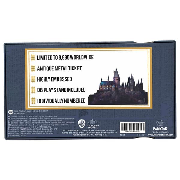 Fanattik Replika Af Hogwarts-togbilletten Limited Edition Harry Potter Gylden