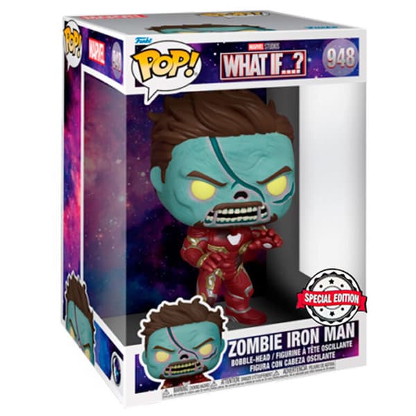 Funko Pop Marvel What If Zombie Iron Man Exclusive 25 Cm Figure Flerfarvet