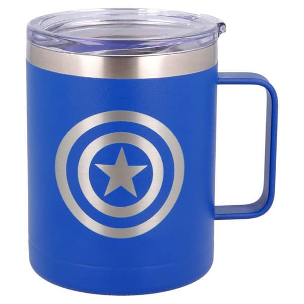 Marvel Stor Captain America -ruostumattomasta Teräksestä Valmistettu Termospullo 380ml Sininen