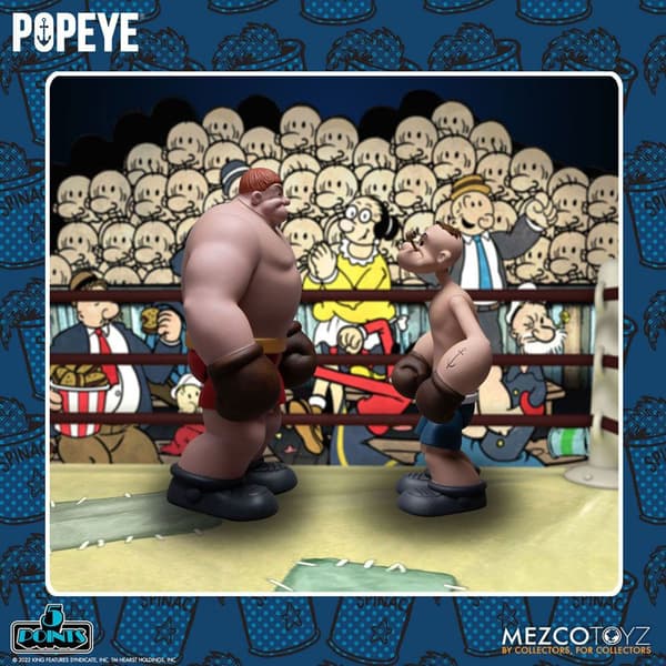 Mezco Toys Figurer 5 Point Deluxe Sæt Popeye & Oxheart Popeye 9 Cm