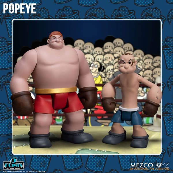 Mezco Toys Figurer 5 Point Deluxe Sæt Popeye & Oxheart Popeye 9 Cm