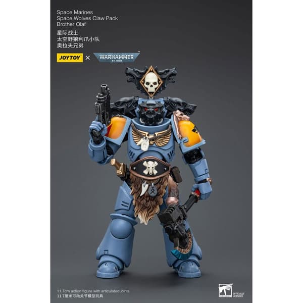 Joy Toy Warhammer 40k Action 1/18 Space Marines Space Wolves Claw Pack Brother Olaf 12 Cm Figur