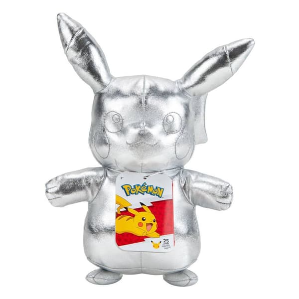 Boti Pokémon 25-års Jubilæum Udvalgt Plysfigur Sølvversion Pikachu 30 Cm Søvfarvet