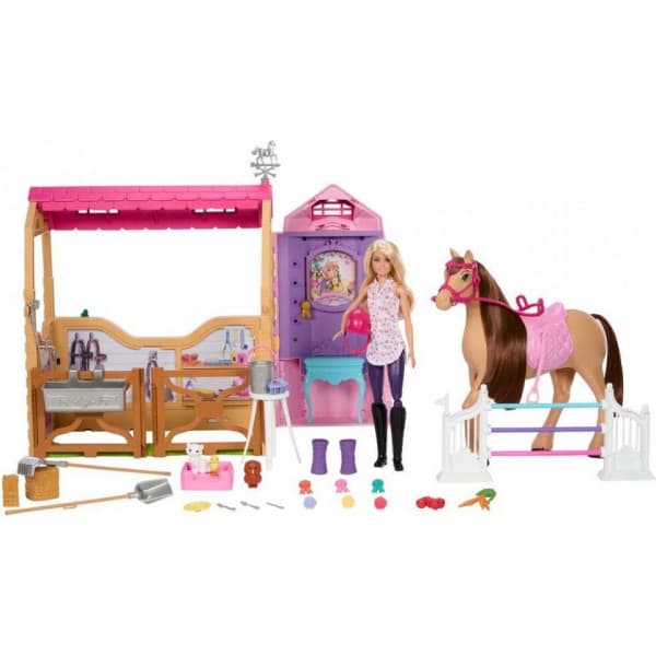 Barbie Ultimate Stable - Ridskola, docka och pony - leksakssats