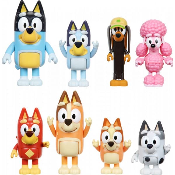 Bluey Figurer Multipack - figursæt, 8 figurer