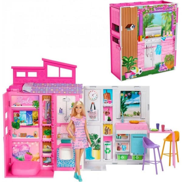 Barbies hus og dukke -legetøjssæt