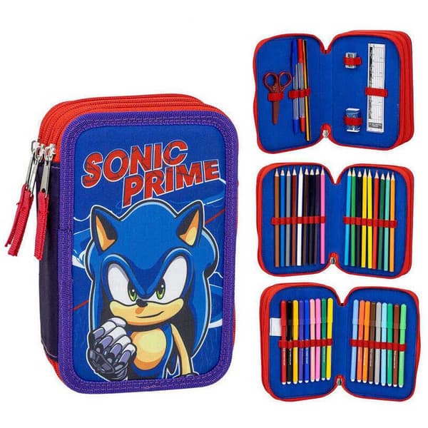 Minix Sonic Prime Trippelpennfodral Blå