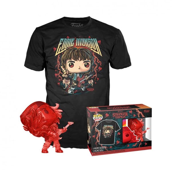 Funko Pop! & Tee Stranger Things Hunter Eddie Guitar L