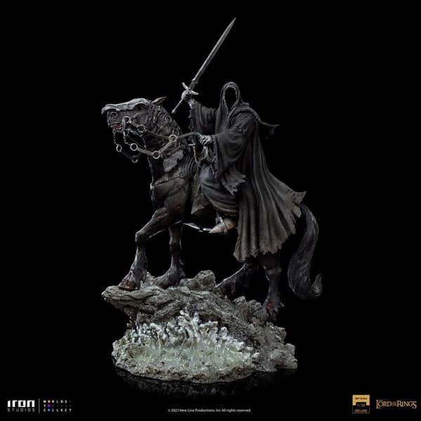 Iron Studios Ringenes Herre Deluxe Nazgûl På Hest-statue Skala 1/10 42 Cm