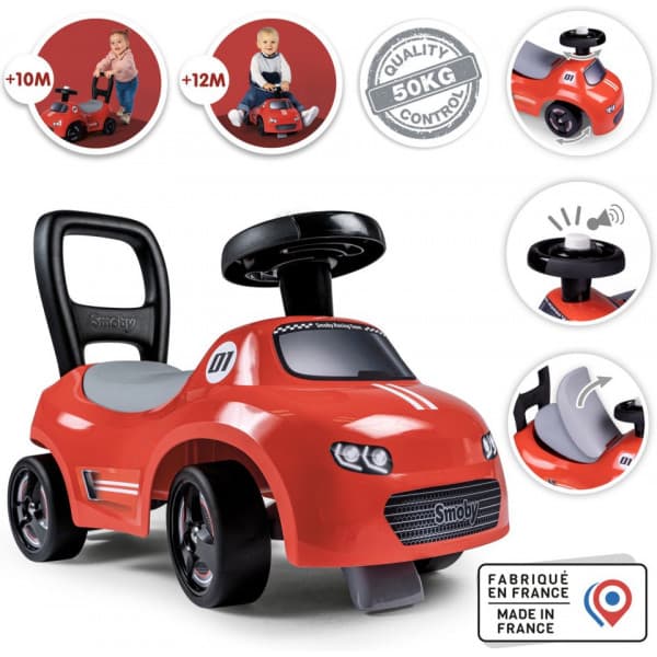 Smoby Bil 2i1 -sparkcykel, rød