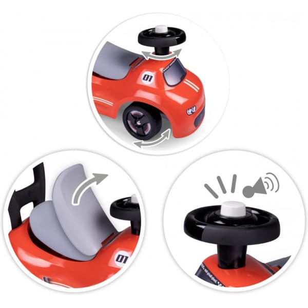 Smoby Bil 2i1 -sparkcykel, rød