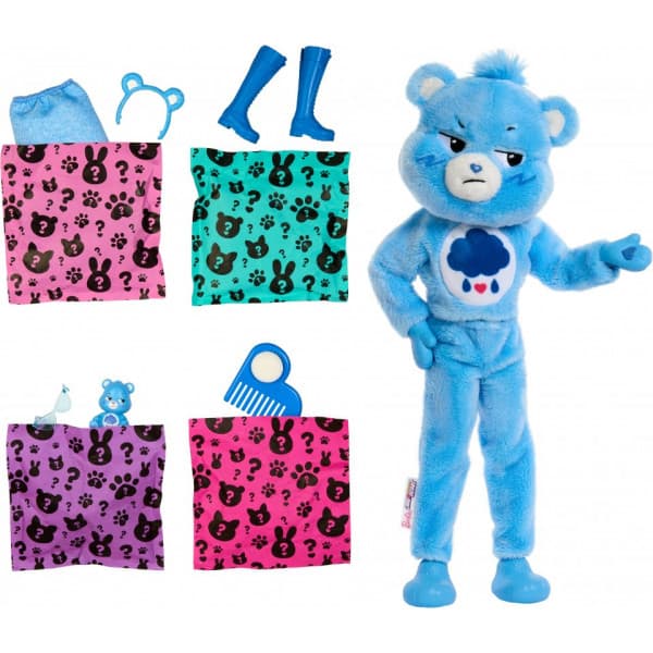 Barbie Cutie Reveal Care Bears docka, blå