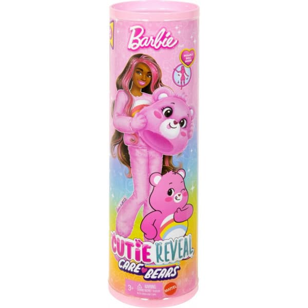 Barbie Cutie Reveal Care Bears muotinukke, vaaleanpunainen