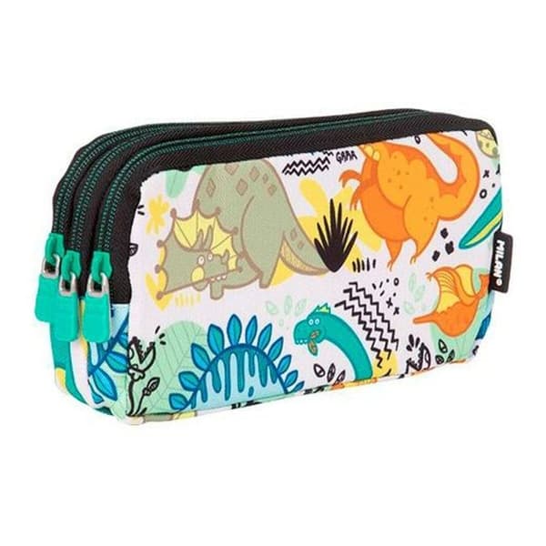 Tredubbel Carry-all Milan Dinosaurier 22 x 11 x 6,5 cm