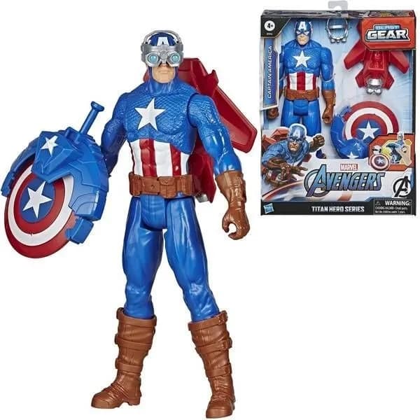 Marvel Avengers Captain America Figur Blast Gear + Launcher
