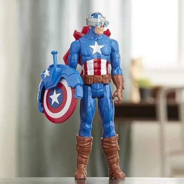 Marvel Avengers Captain America Figur Blast Gear + Launcher