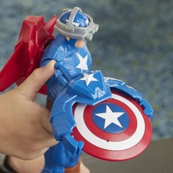 Marvel Avengers Captain America Figur Blast Gear + Launcher