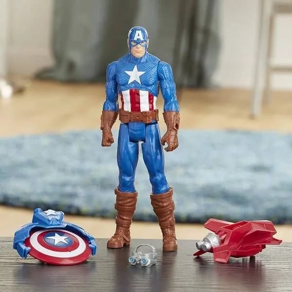 Marvel Avengers Captain America Figur Blast Gear + Launcher